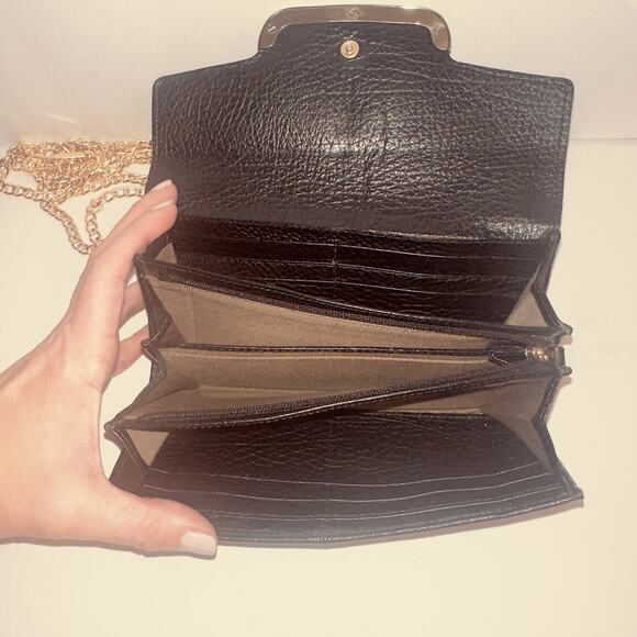 See By Chloe Black Leather Clutch designer luxury authentic Wallet chain include - Picture 9 of 10